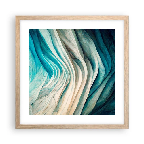 Poster in light oak frame - Blue Insatiability - 40x40 cm