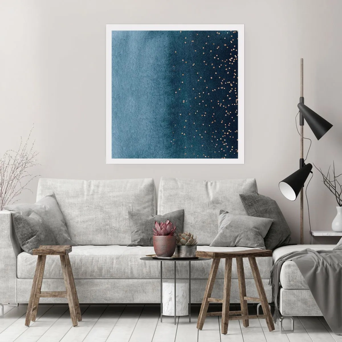 Poster - Composition - Blue Phases - 40x40 cm