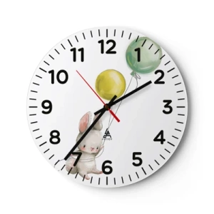 Wall clock - Clock on glass - I Will Fly Too! - 40x40 cm