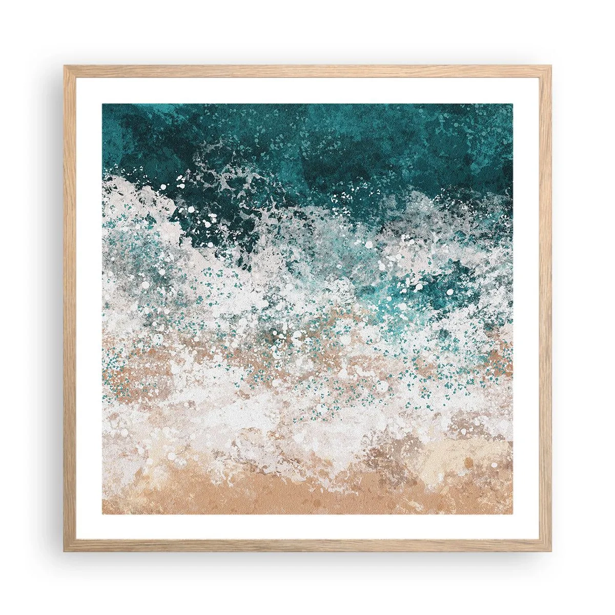 Poster in light oak frame - Sea Tales - 60x60 cm