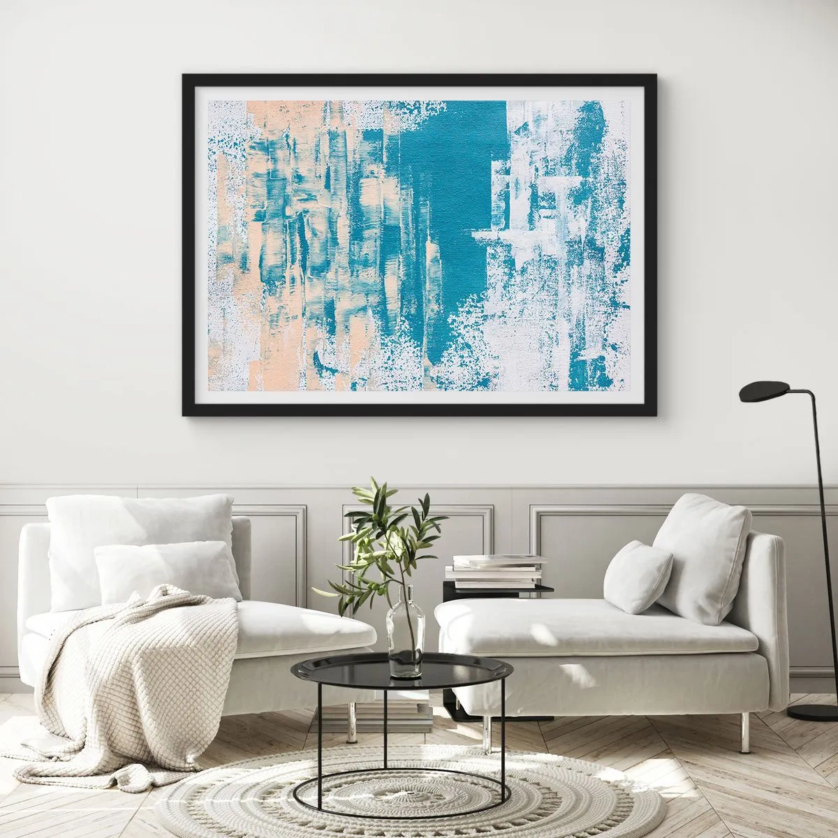 Poster in black frame - Through an Icicle - 100x70 cm