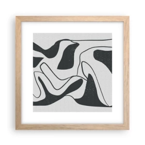 Poster in light oak frame - Abstract Fun in a Maze - 30x30 cm