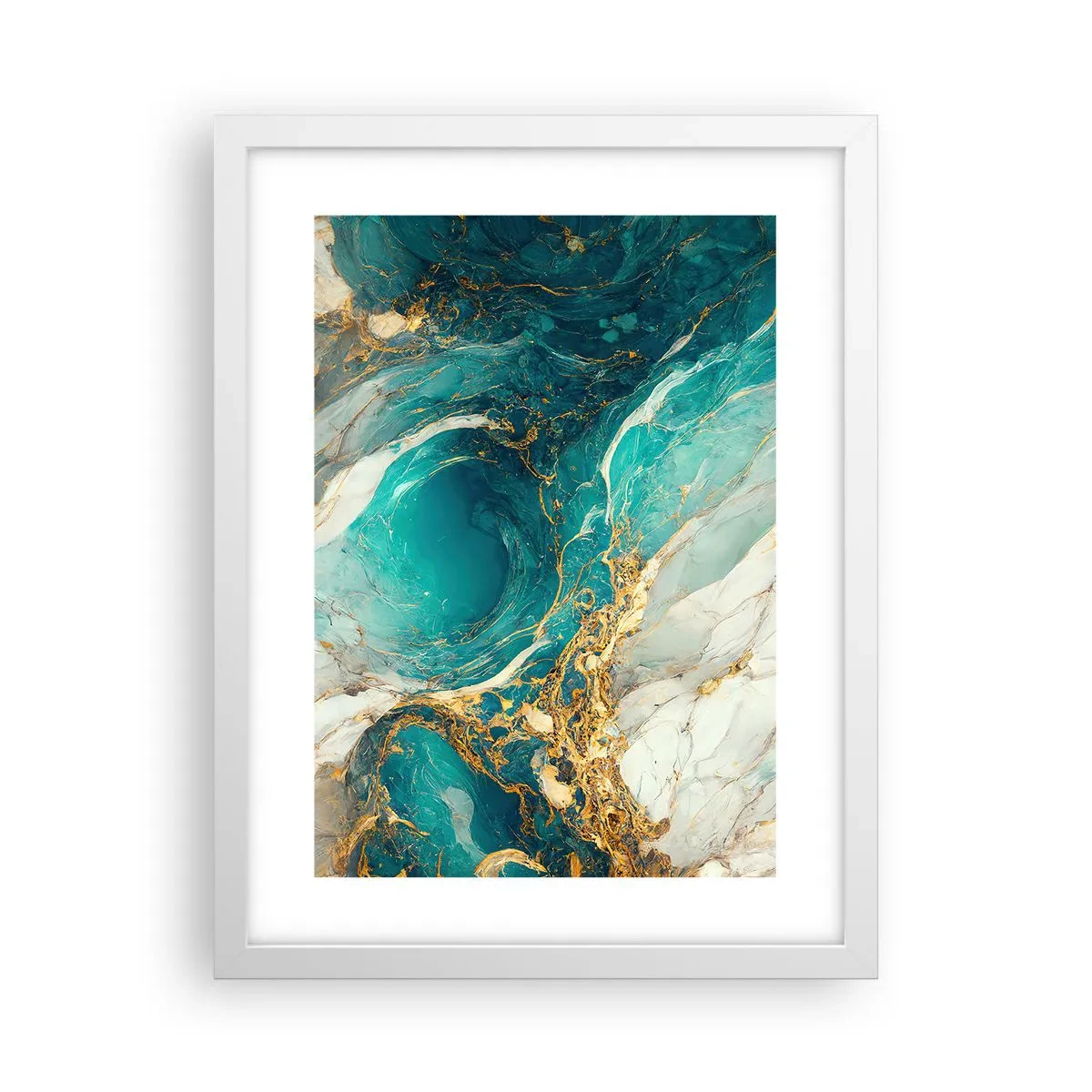 Poster in white frmae - Composition with Veins of Gold - 30x40 cm