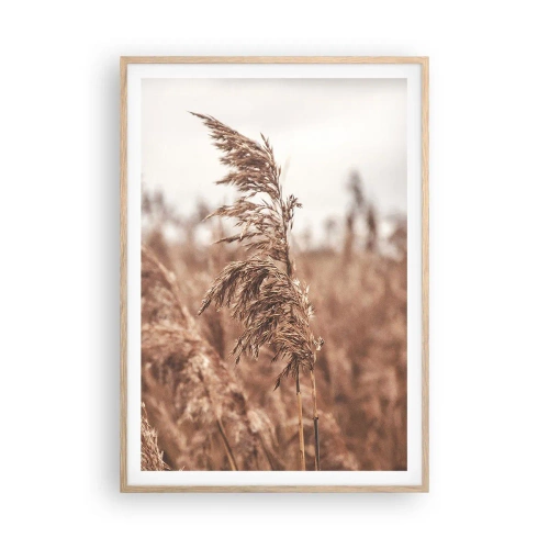 Poster in light oak frame - Autumn Has Arrived in the Fields - 70x100 cm