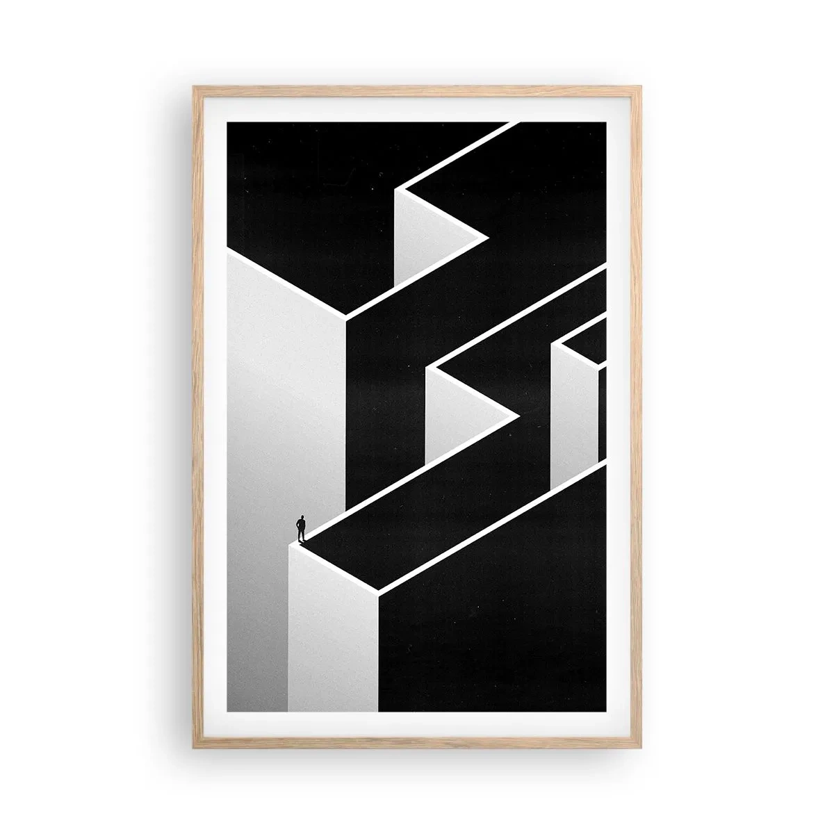Poster in light oak frame - Solitude at the Top - 61x91 cm
