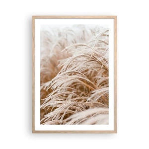 Poster in light oak frame - Bow to the Autumn Sun - 50x70 cm