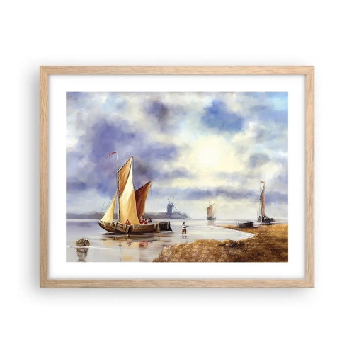 Poster in light oak frame - Return of Sailors - 50x40 cm