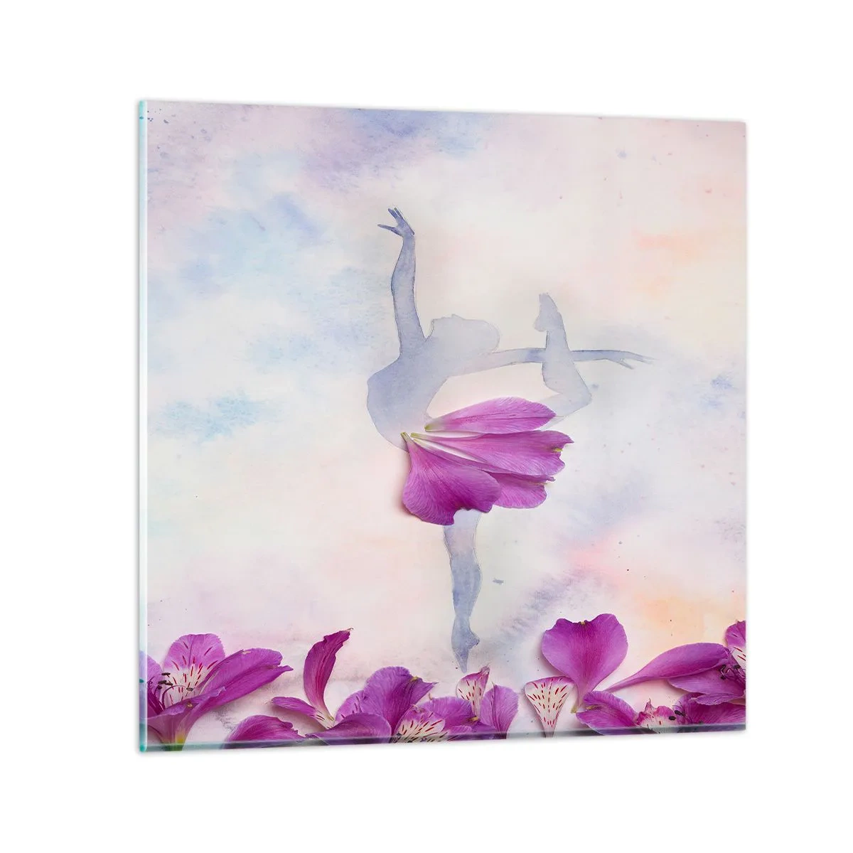 Glass picture - Delicate Like a Flower - 30x30 cm
