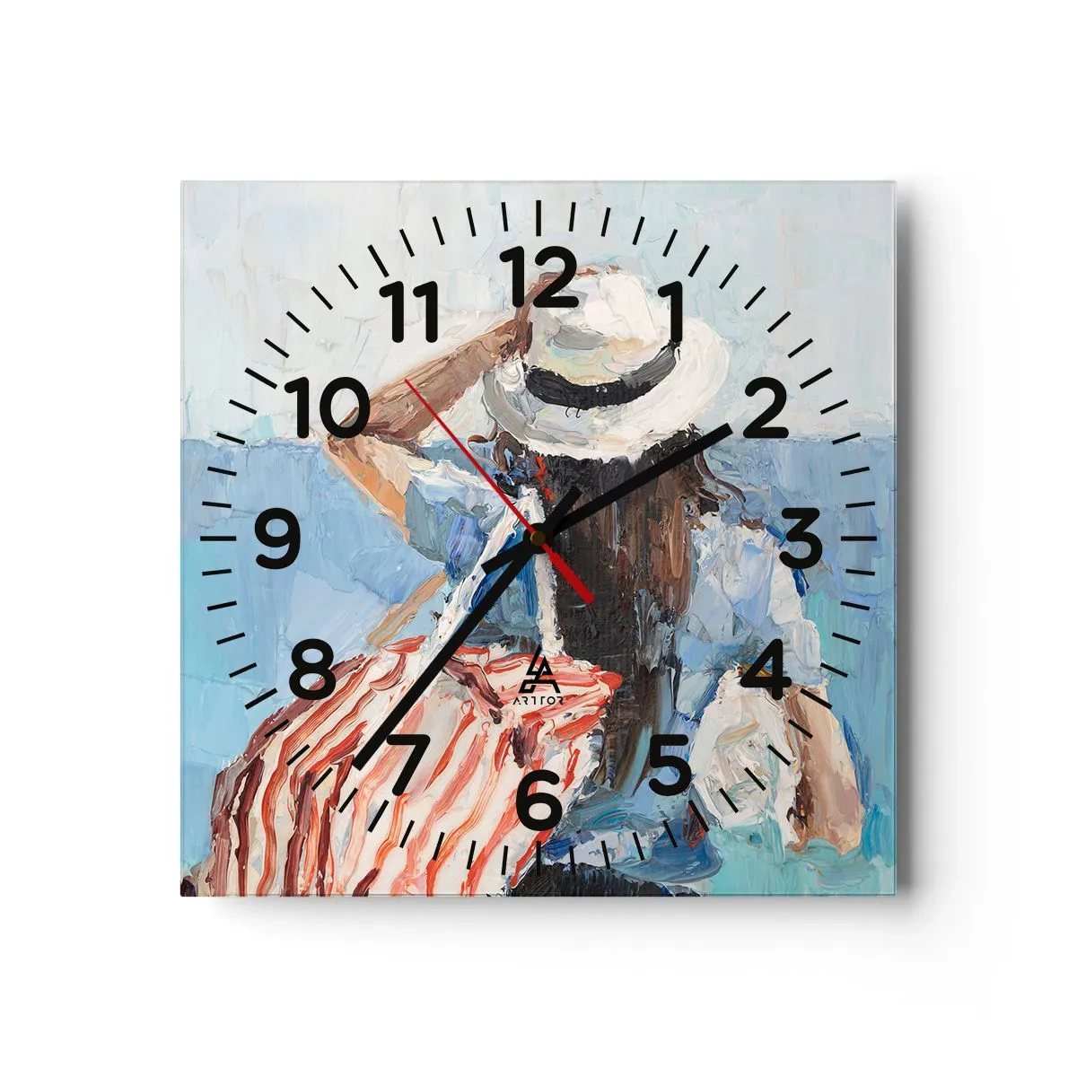 Wall clock - Clock on glass - Welcome to Holiday - 30x30 cm