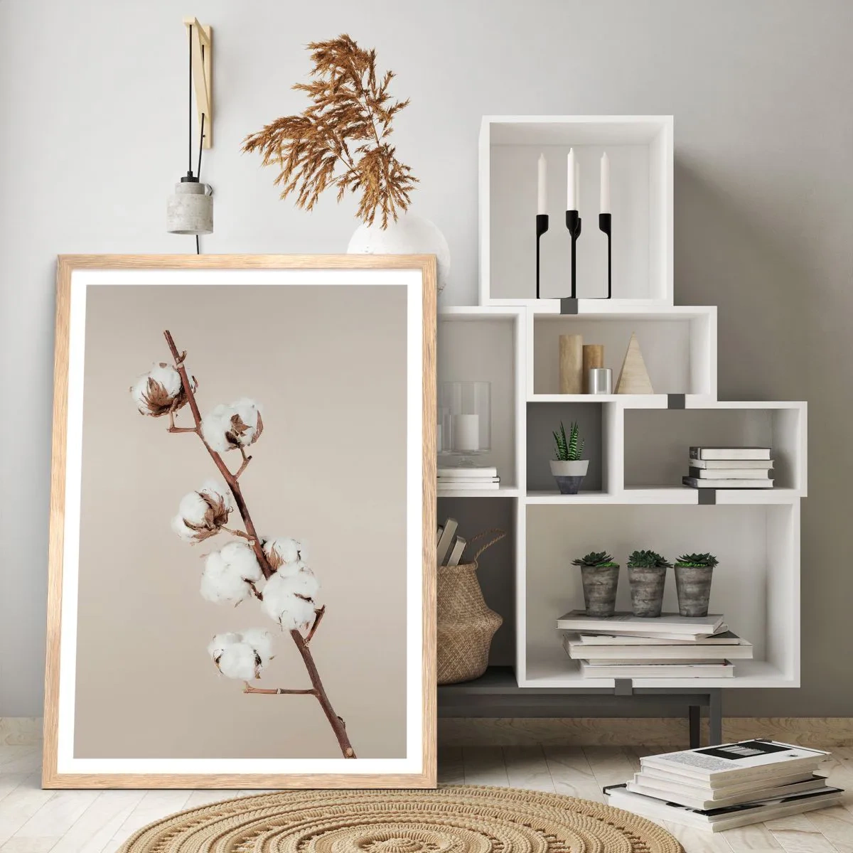 Poster in light oak frame - At the Heart of Softness - 70x100 cm