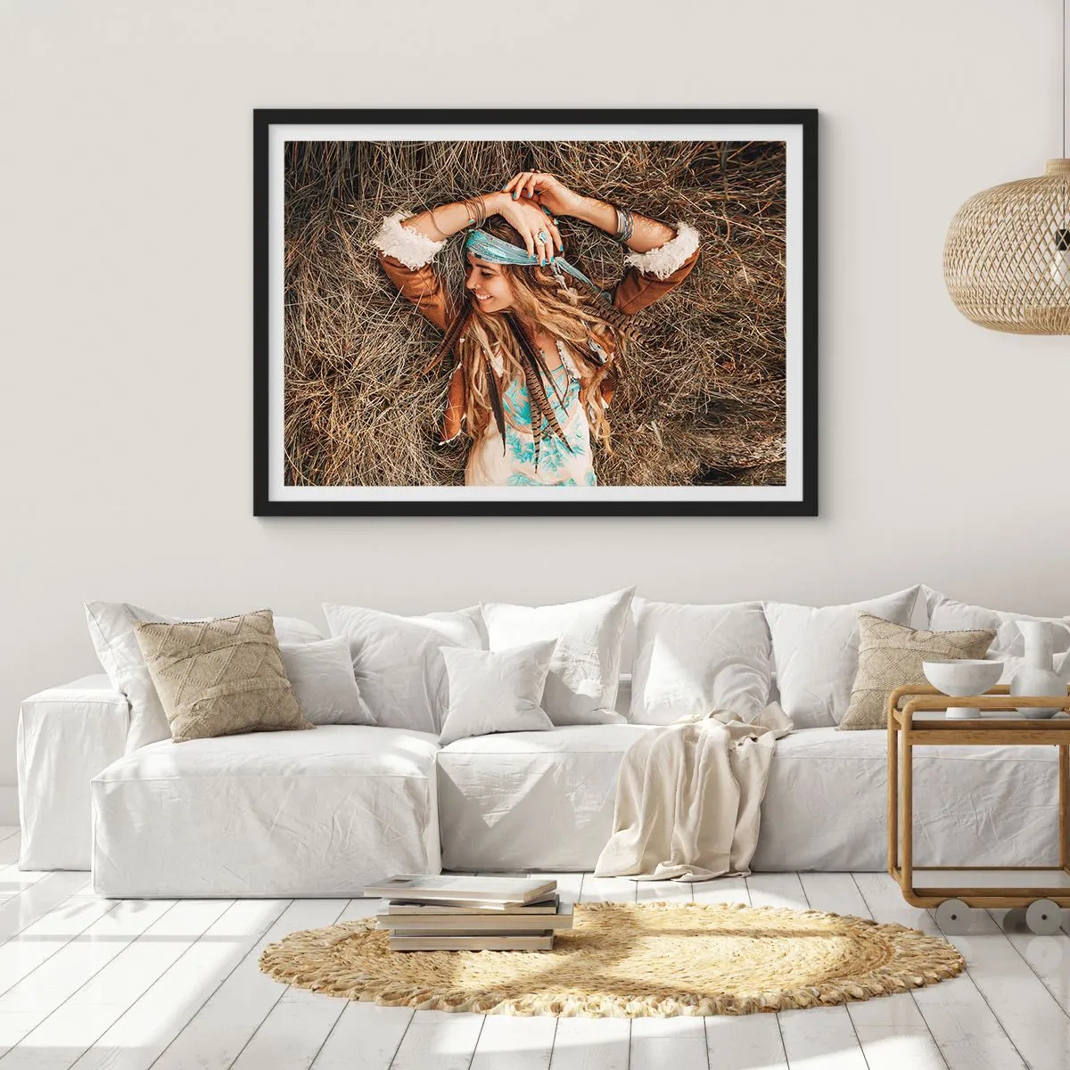 Poster in black frame - On the Way to the Summer of Love - 70x50 cm