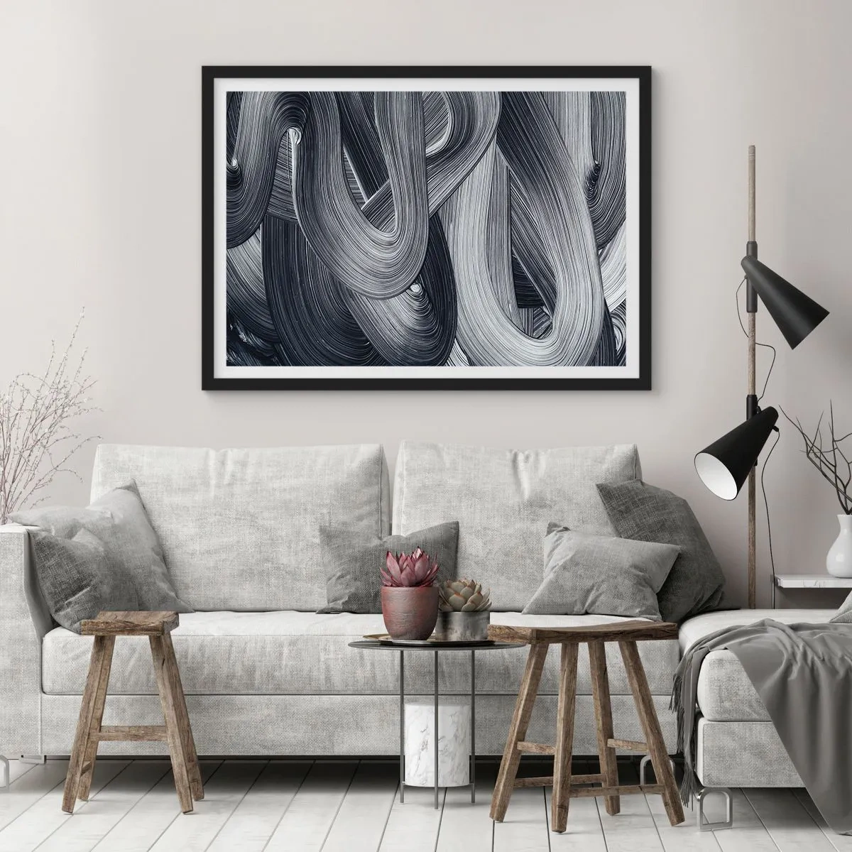 Poster in black frame - Fluidity of Reality - 70x50 cm
