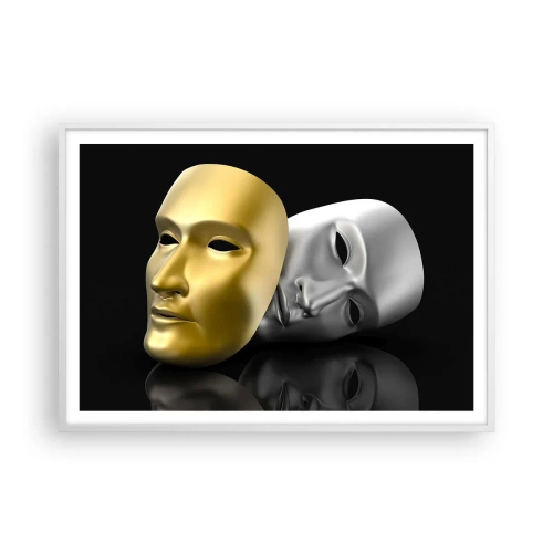 Poster in white frmae - Life Is a Theatre - 100x70 cm