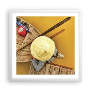 Poster in white frmae - Life on a Yellow River - 50x50 cm