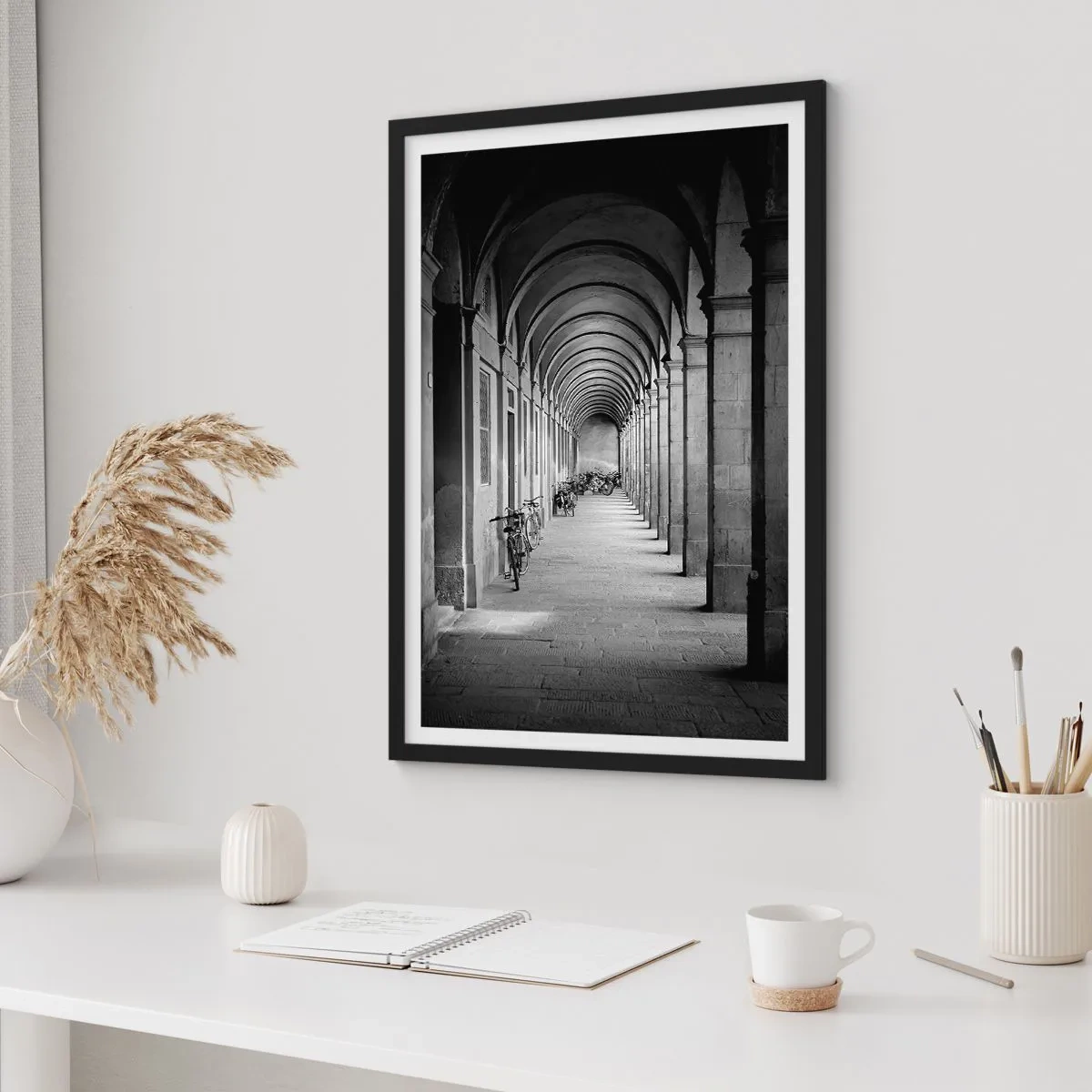 Poster in black frame - Under the Arcades - 40x50 cm