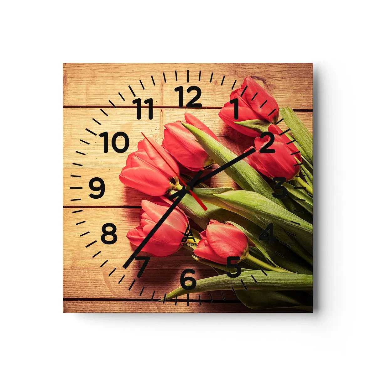 Wall clock - Clock on glass - Spring Confession - 40x40 cm