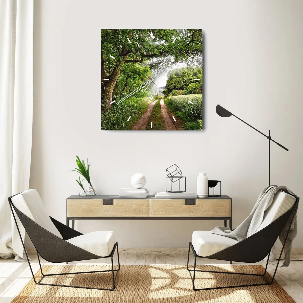 Wall clock - Clock on glass - Et in Arcadia Ego - 30x30 cm