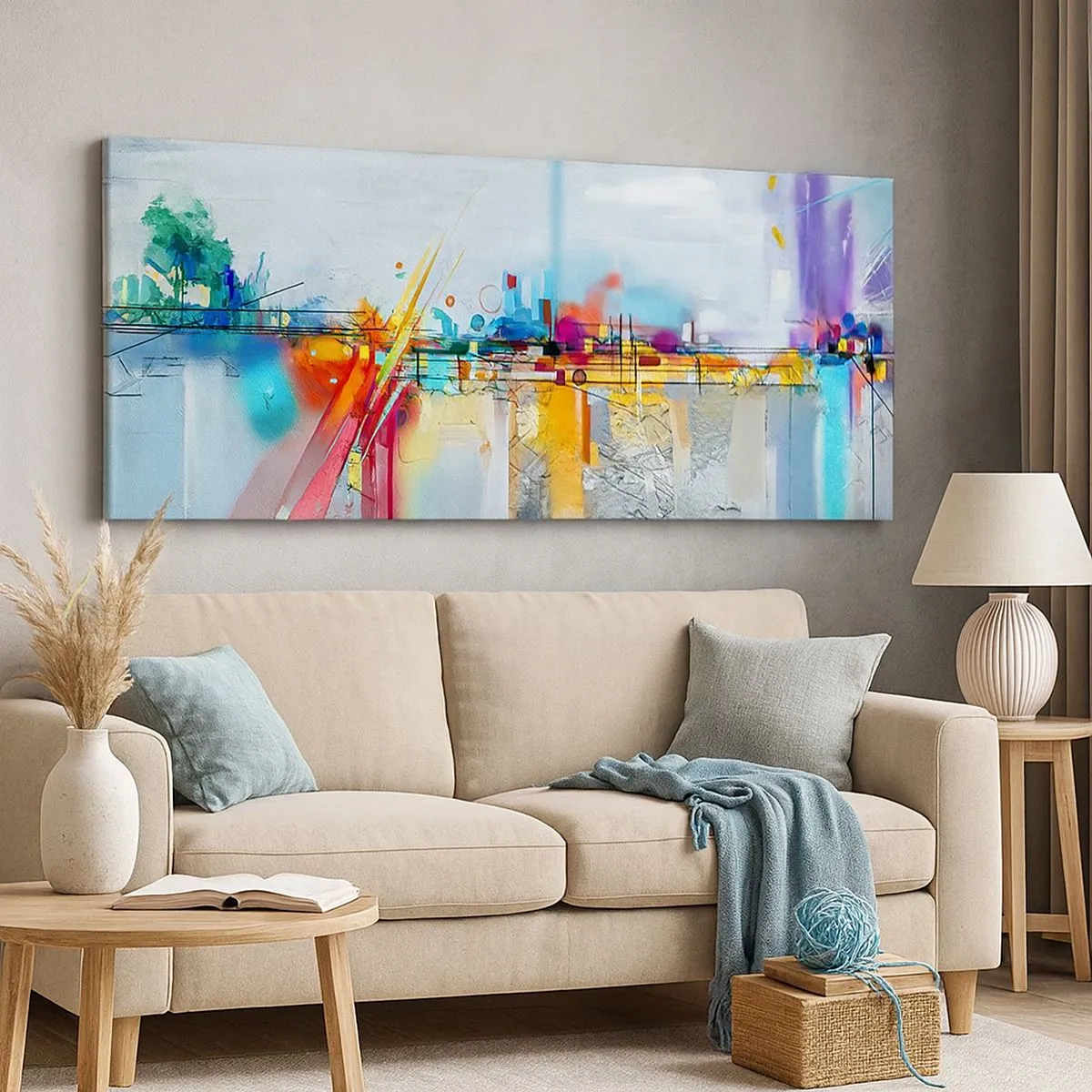 Canvas picture - Bridge of Joy over the River of Life - 100x40 cm