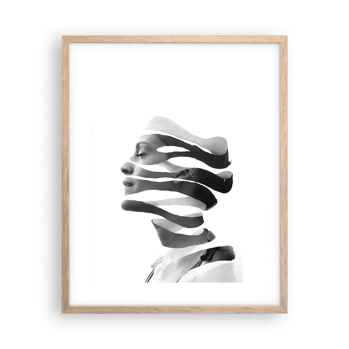 Poster in light oak frame - Surrealistic Portrait - 40x50 cm