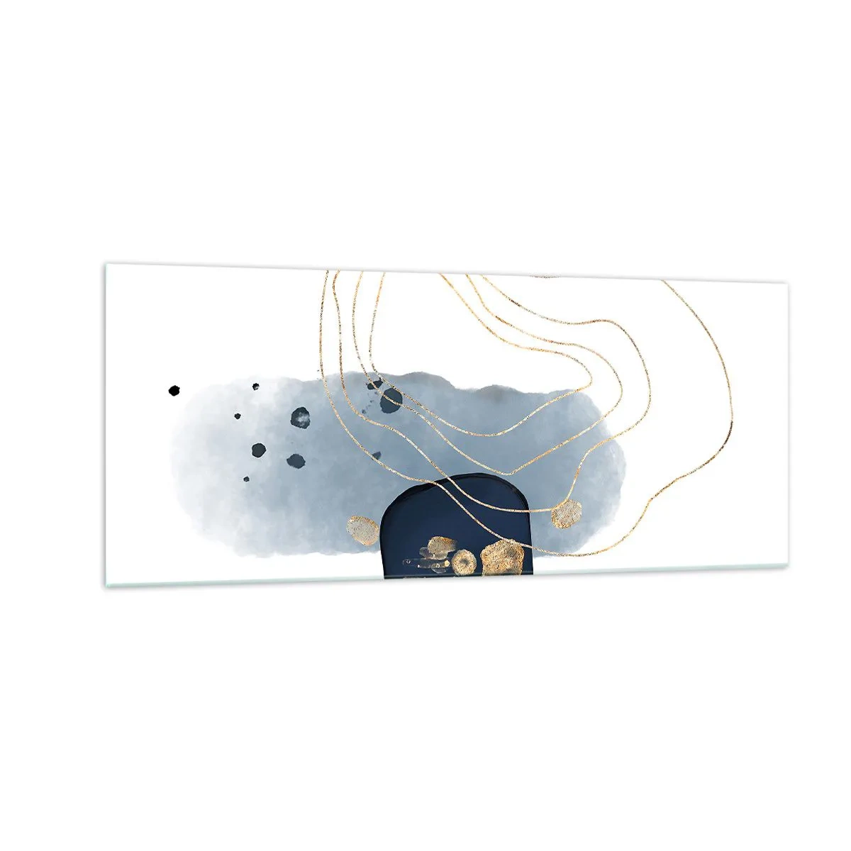 Glass picture - Blue and Gold Fantasy - 100x40 cm