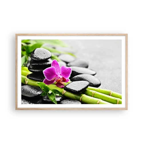 Poster in light oak frame - In a Peaceful Balance - 91x61 cm