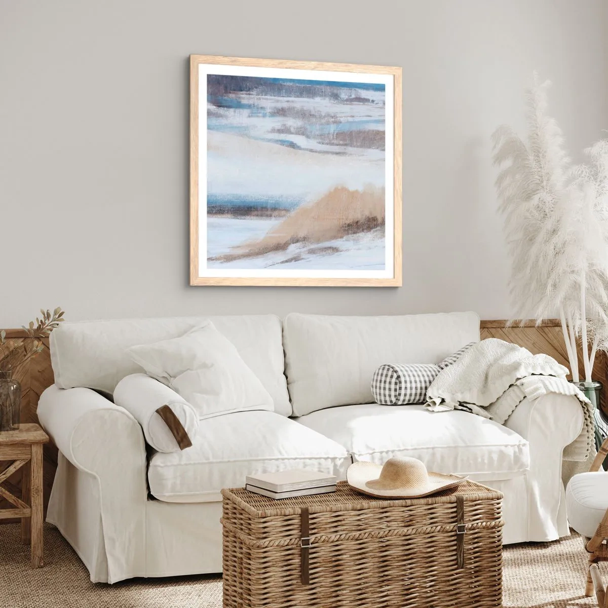 Poster in light oak frame - Winter Composition - 30x30 cm