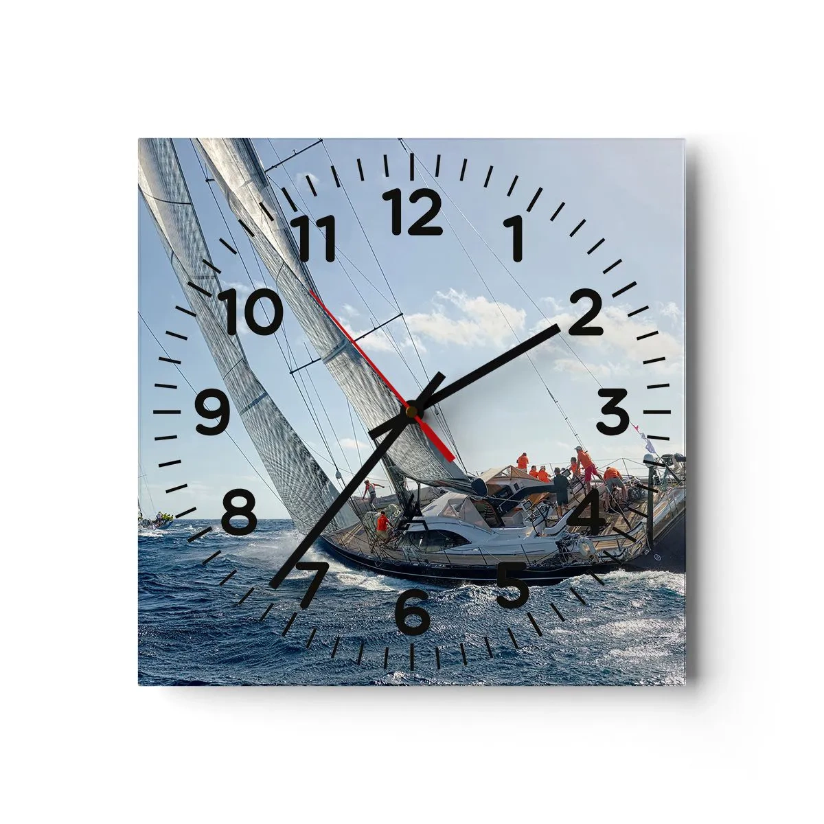 Wall clock - Clock on glass - Let the Better Win - 30x30 cm