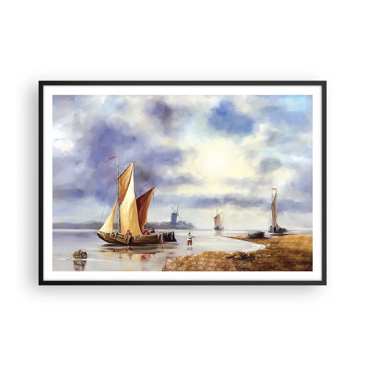 Poster in black frame - Return of Sailors - 100x70 cm