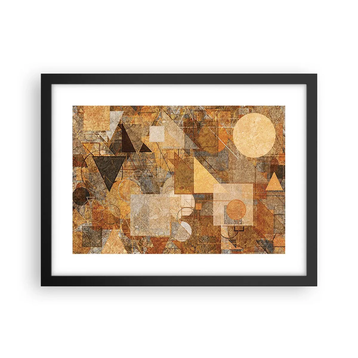 Poster in black frame - Cubist Study in Brown - 40x30 cm