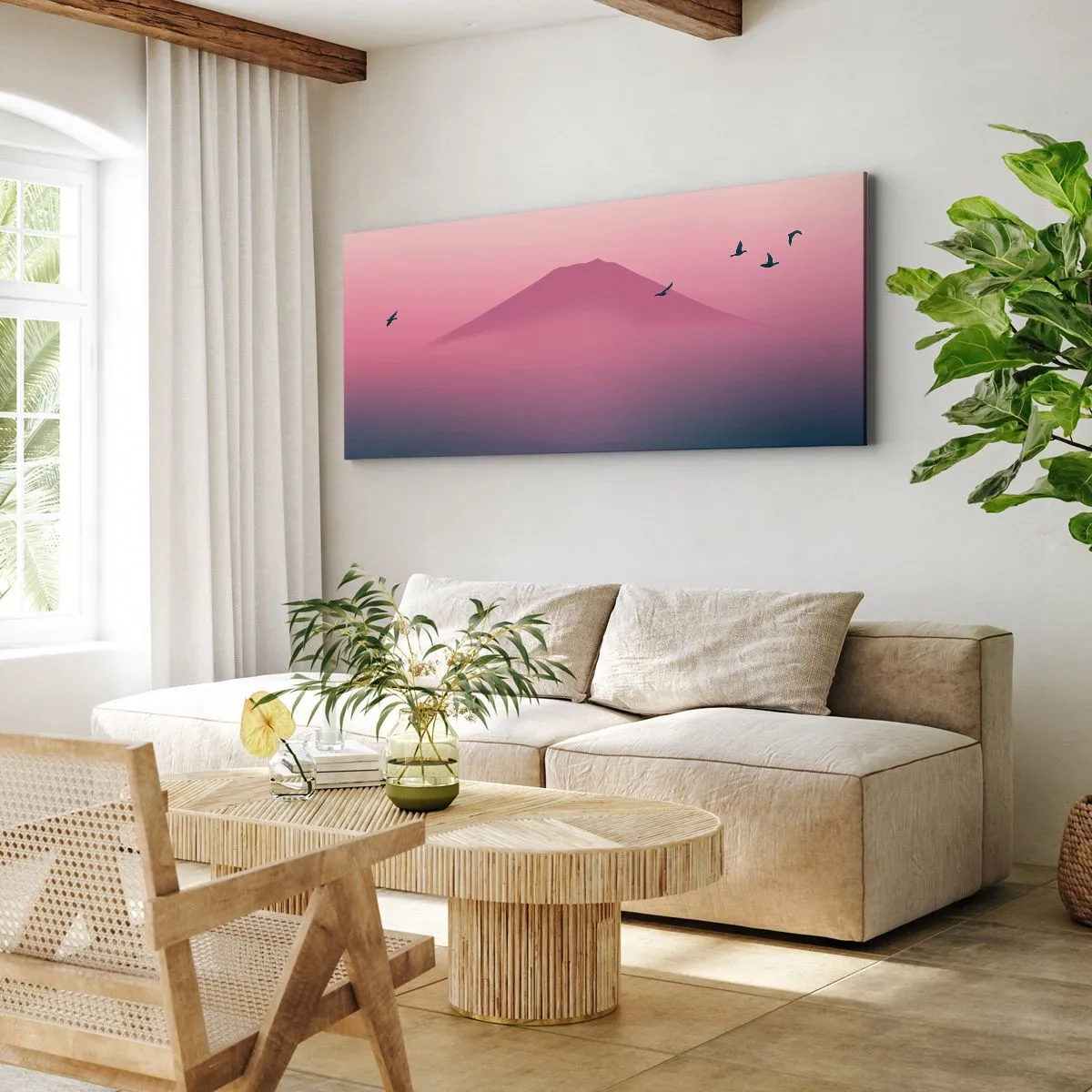 Canvas picture - Wanderers above Clouds - 160x50 cm