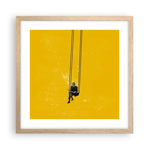 Poster in light oak frame - Day as a Any Other - 40x40 cm