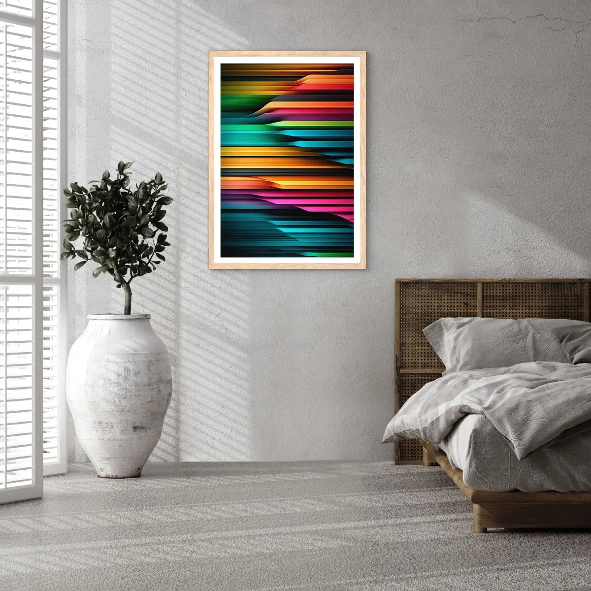 Poster in light oak frame - Light Organs - 40x50 cm
