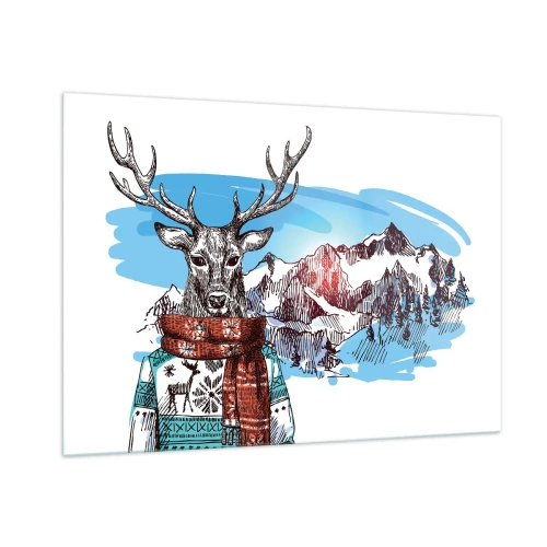 Glass picture - Even a Deer Is Not Cold - 100x70 cm