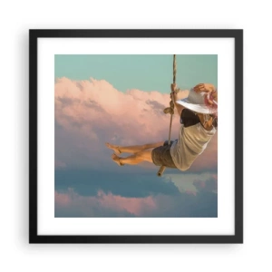 Poster in black frame - Fun in the Clouds - 40x40 cm