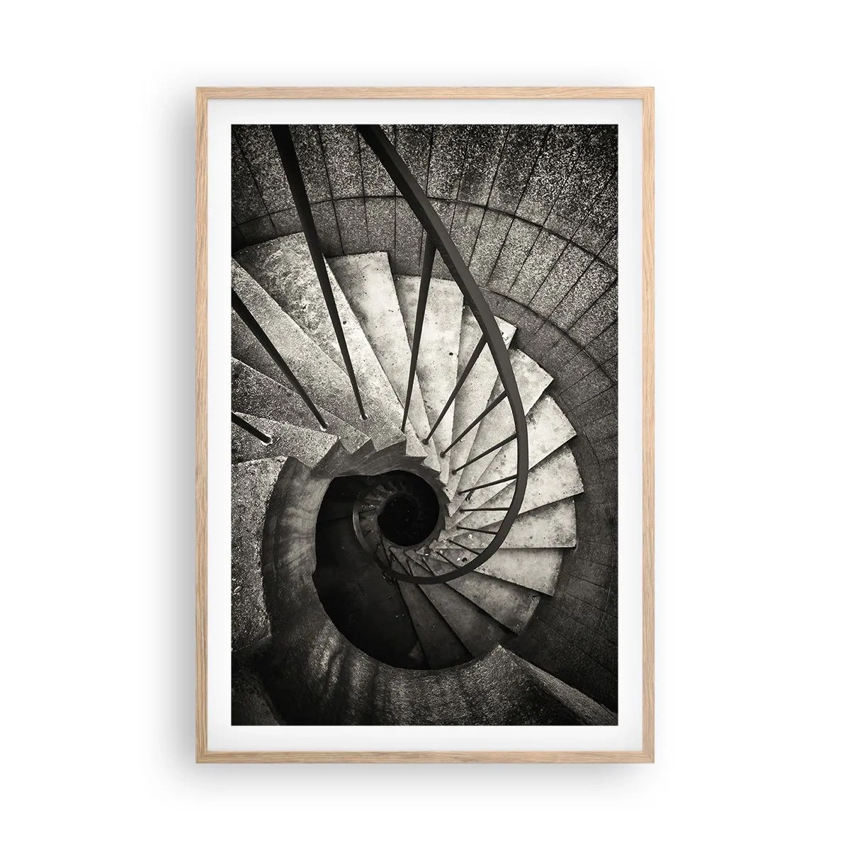Poster in light oak frame - Up the Stairs and Down the Stairs - 61x91 cm