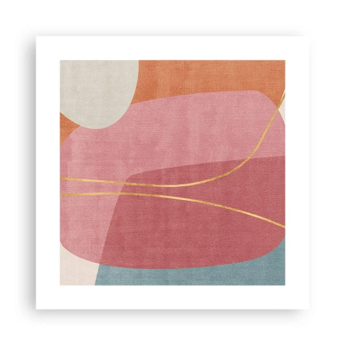 Poster - Pastel Composition with a Golden Note - 40x40 cm