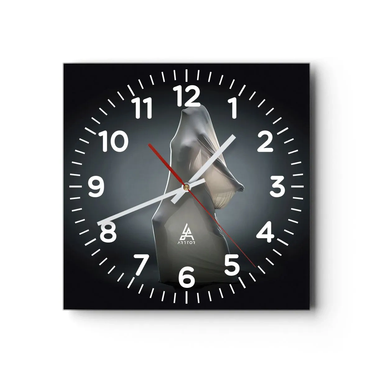 Wall clock - Clock on glass - Hidden Desires - 30x30 cm