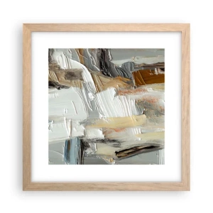 Poster in light oak frame - Layers of Colour - 30x30 cm