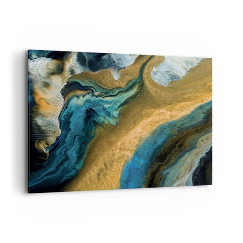 Canvas picture - Blue -Yellow - Mutal Influences - 100x70 cm