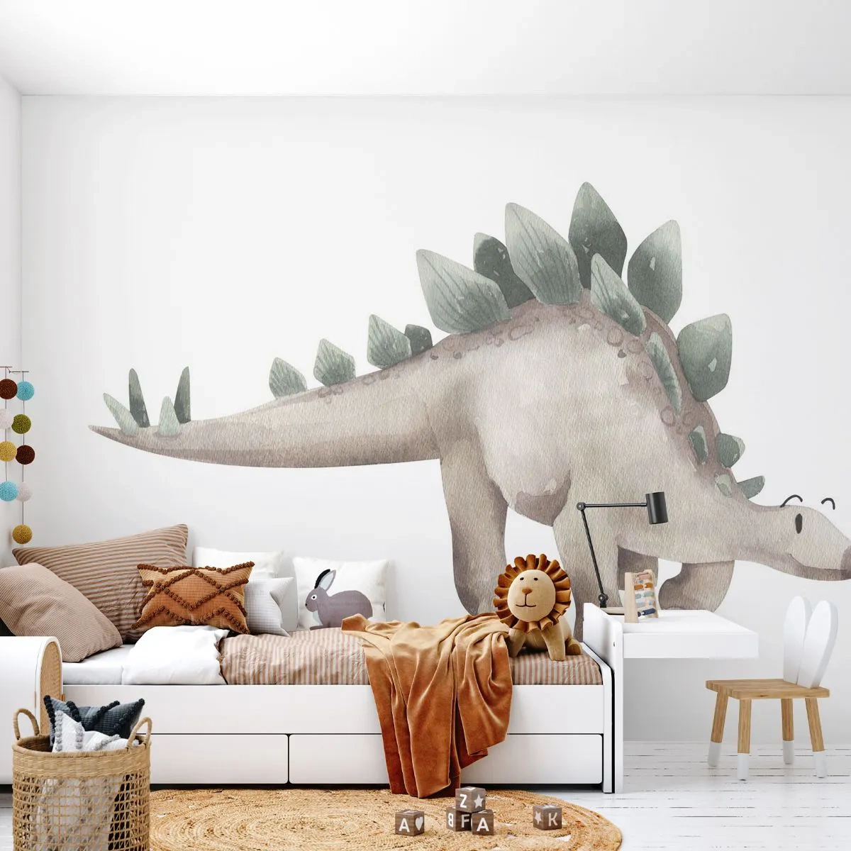 Photo Wallpaper Premium Sand - Your Friend - Dinosaur, Children's, Stegosaurus - 450x315 cm