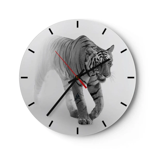 Wall clock - Clock on glass - Crouching in Fog - 40x40 cm