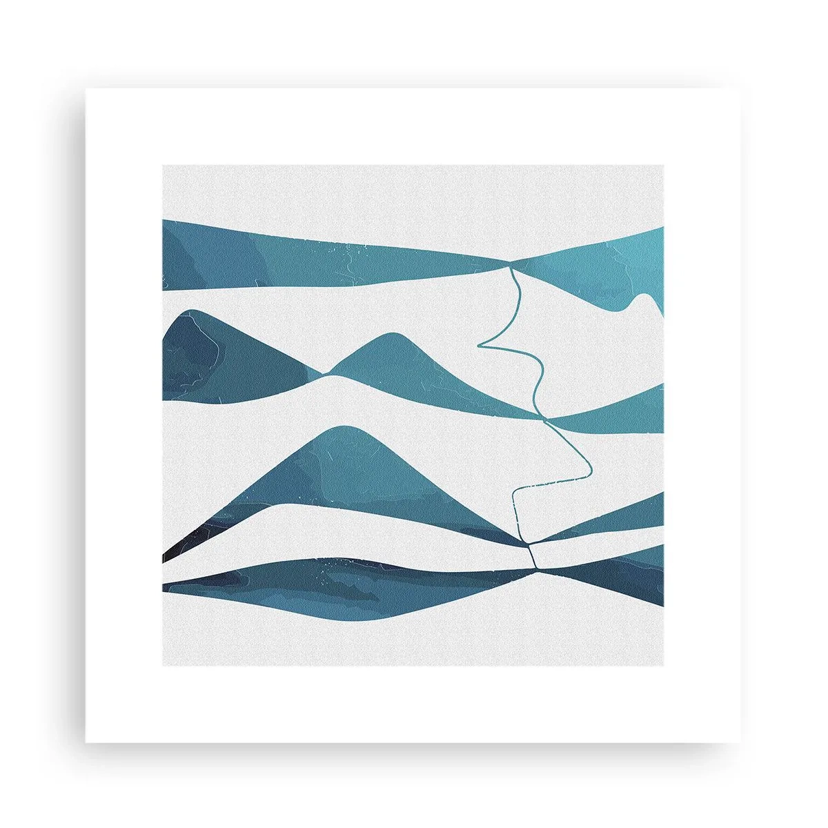 Poster - Abstract: Turquoise Relation - 30x30 cm