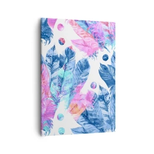 Canvas picture - Pink and Blue Plumes - 50x70 cm