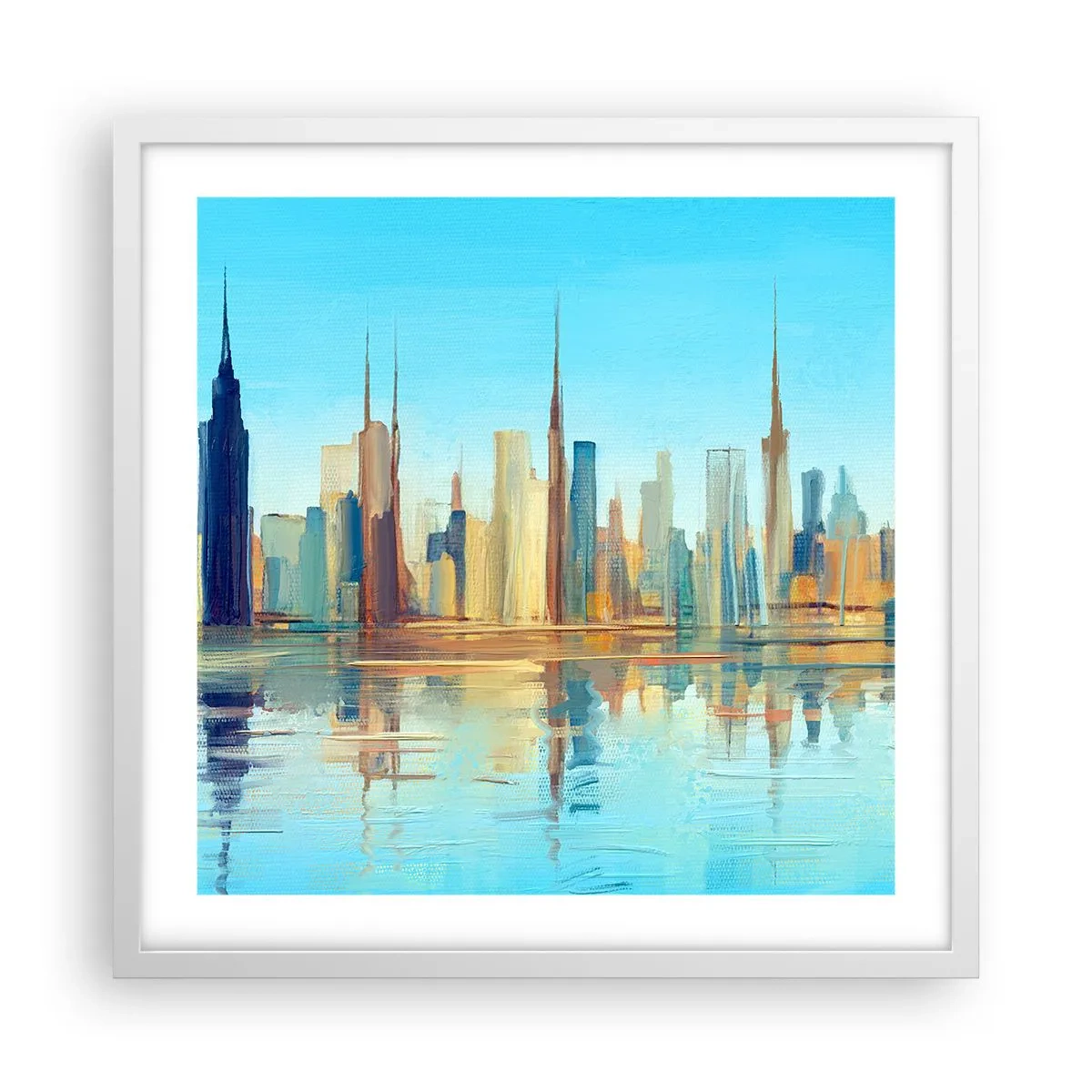 Poster in white frmae - Sunny Metropolis - 50x50 cm