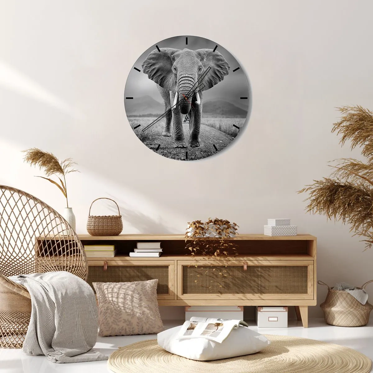 Wall clock - Clock on glass - Welcoming of the Host - 40x40 cm