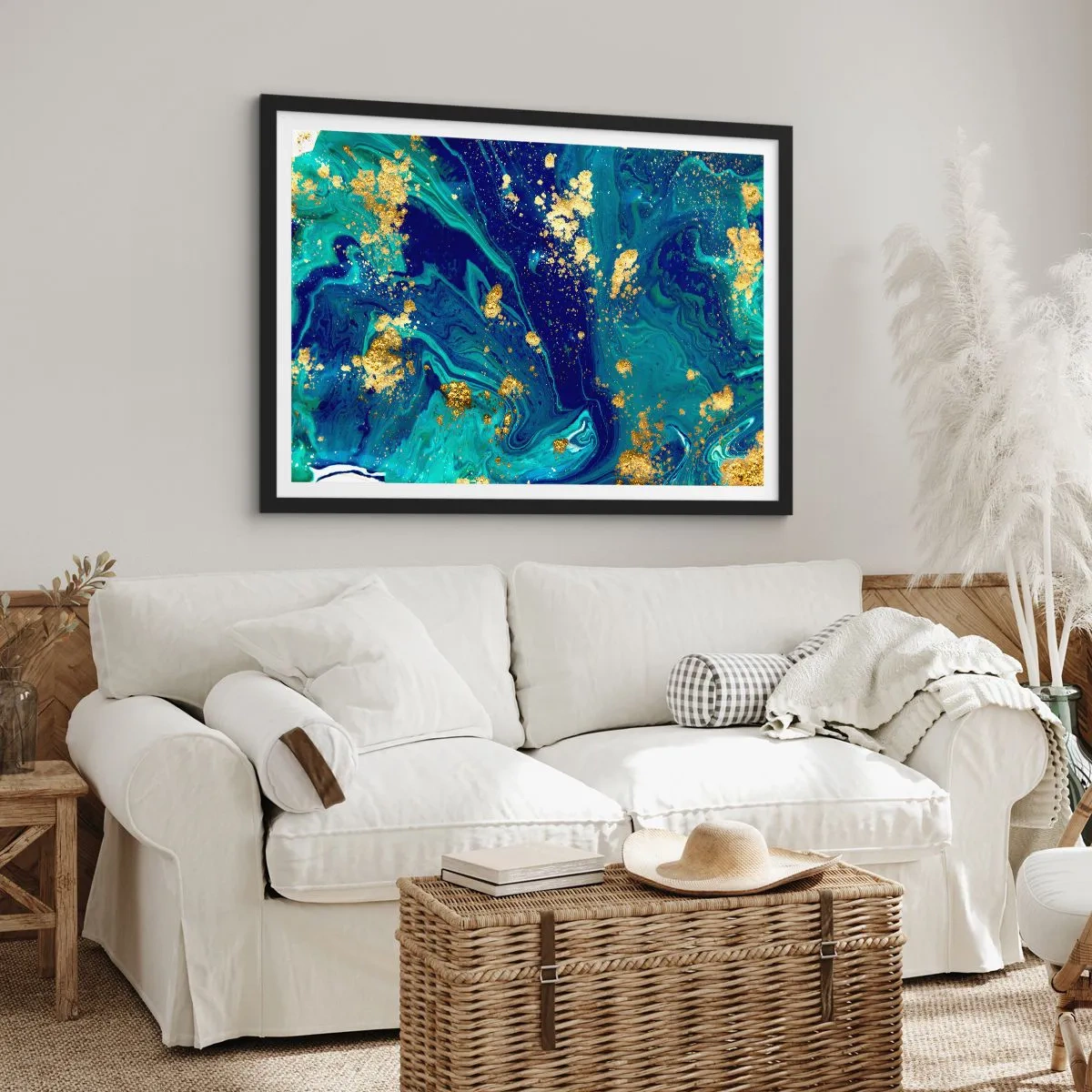 Poster in black frame - Sun Flakes - 50x40 cm