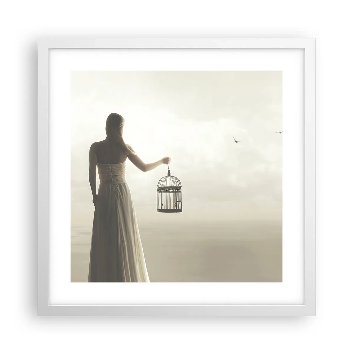 Poster in white frmae - Be Free - 40x40 cm