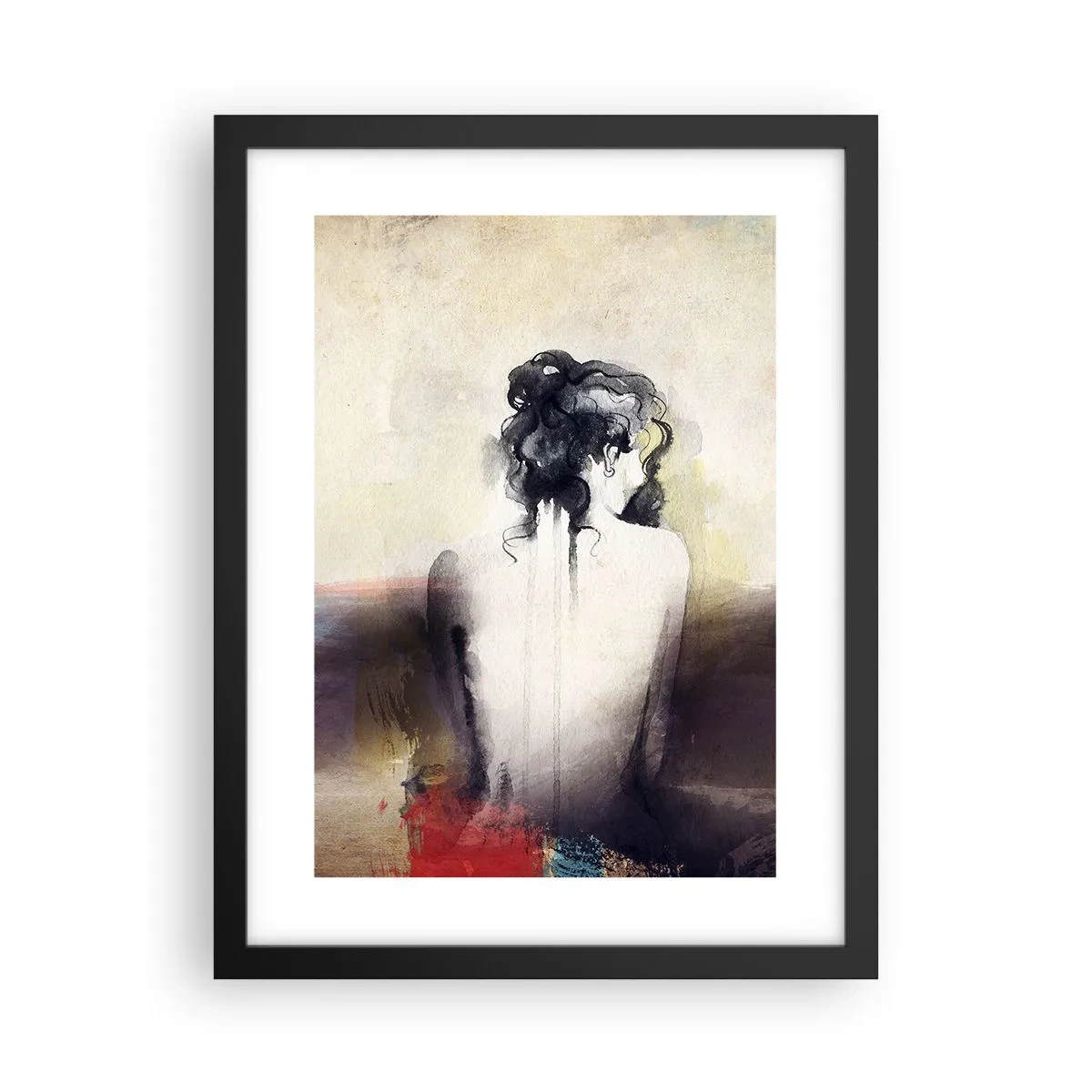 Poster in black frame - Gentle Lines, Oval Shapes - 30x40 cm