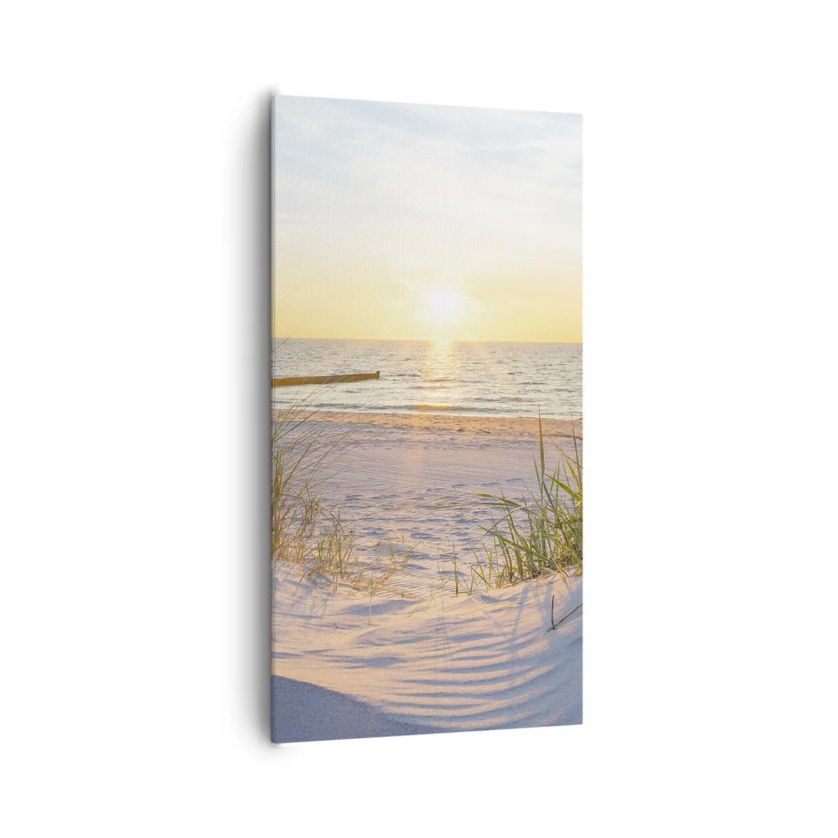Canvas picture - Sound of the Sea, Singing of the Birds, Wild Beach among Grass - 65x120 cm