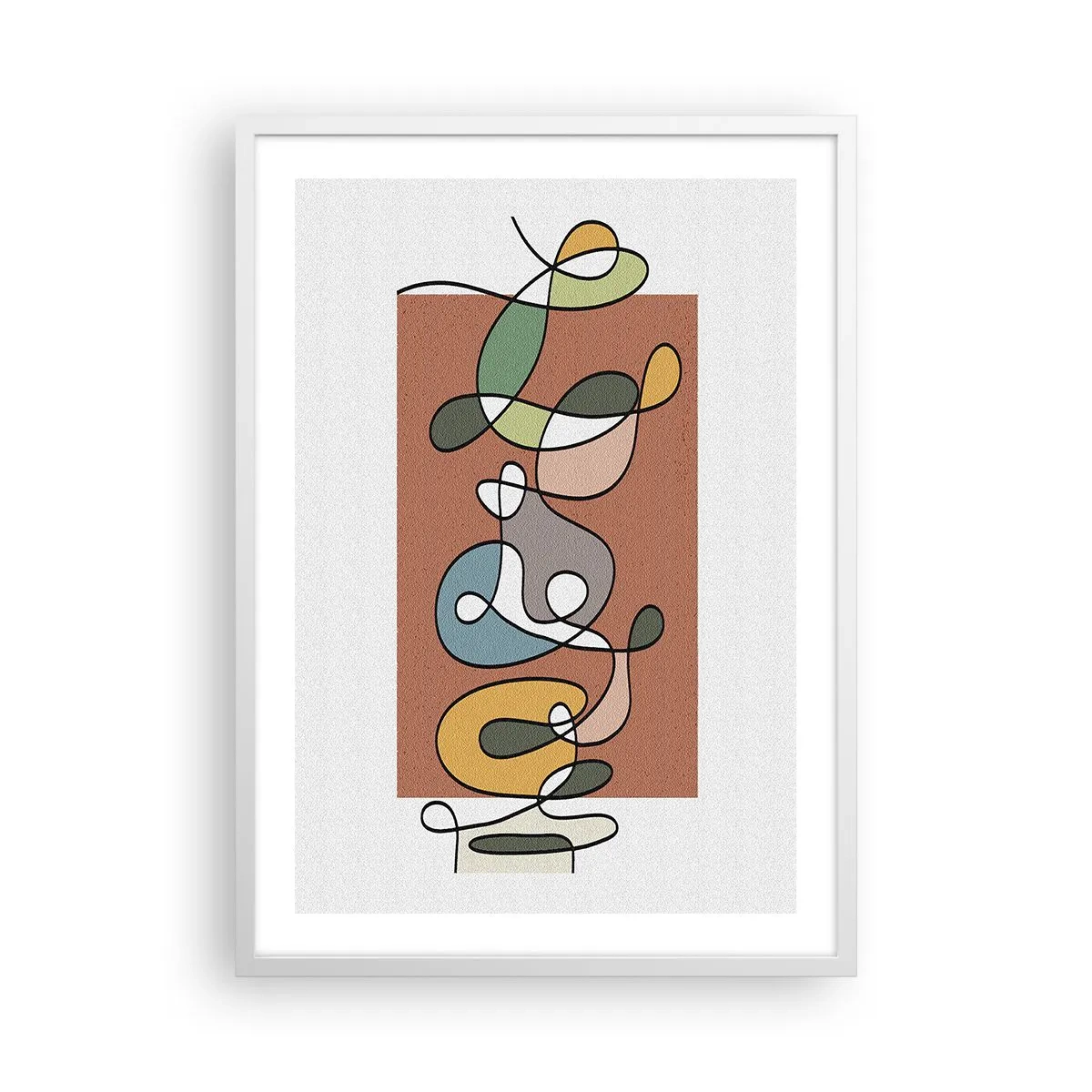Poster in white frmae - Abstract: Colourful Dance - 50x70 cm